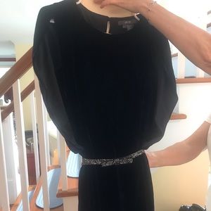 PerSe Carlisle designer blue velvet dress